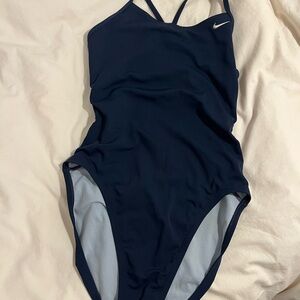 Nike Women's Navy Blue One-Piece Swimsuit